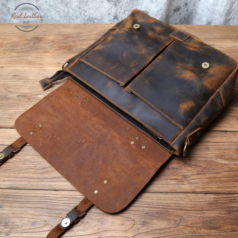 Retro Leather Mens Casual Briefcase Bags