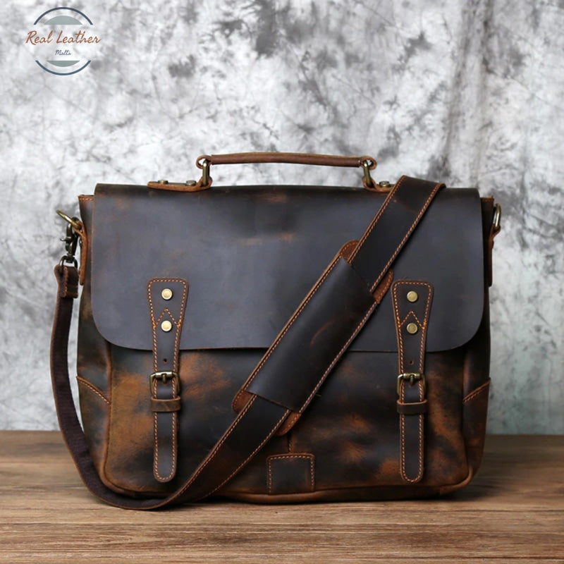 Retro Leather Mens Casual Briefcase Bags