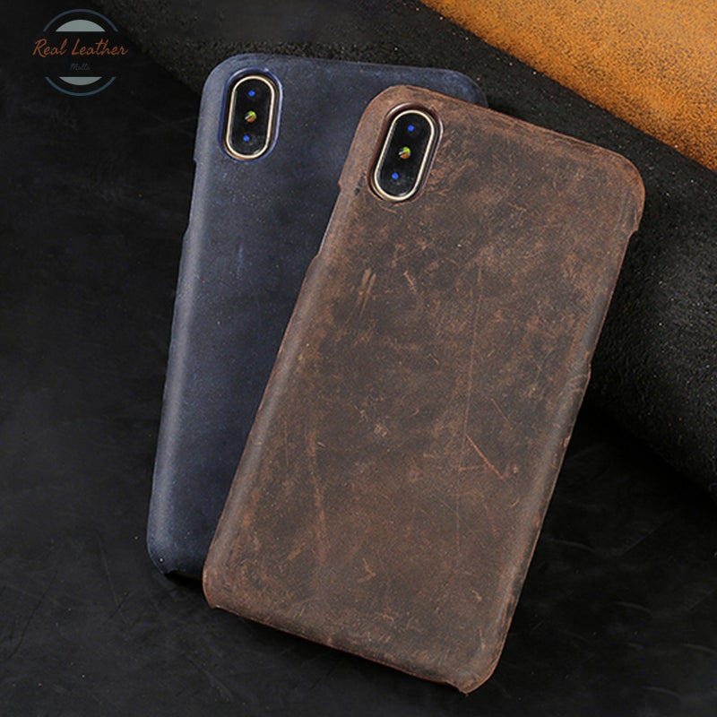 Retro Luxe Echt Pull-Up Leer Telefoon Case Voor Iphone X 13 Pro Max 12 Mini 11 Max Xr Xs 5S Se 2020