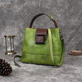 Retro Leather Women Shoulder Bag Green