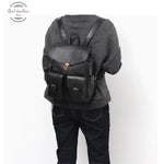 Sc Vrouwen Echt Lederen Grote Rugzakken Purse Vintage Multi Pockets School Schoudertassen Casual