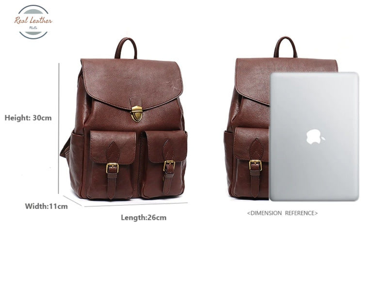 Sc Vrouwen Echt Lederen Grote Rugzakken Purse Vintage Multi Pockets School Schoudertassen Casual