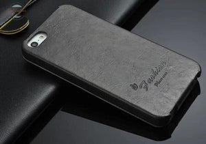 Sheepskin Vertical Flip Genuine Leather Cover Case For Apple For Iphone 5 5S Se / Gray Phone Cases