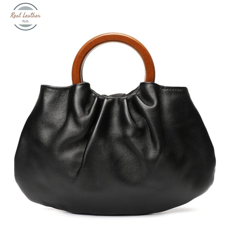 Top Handle Leather Shoulder Bag