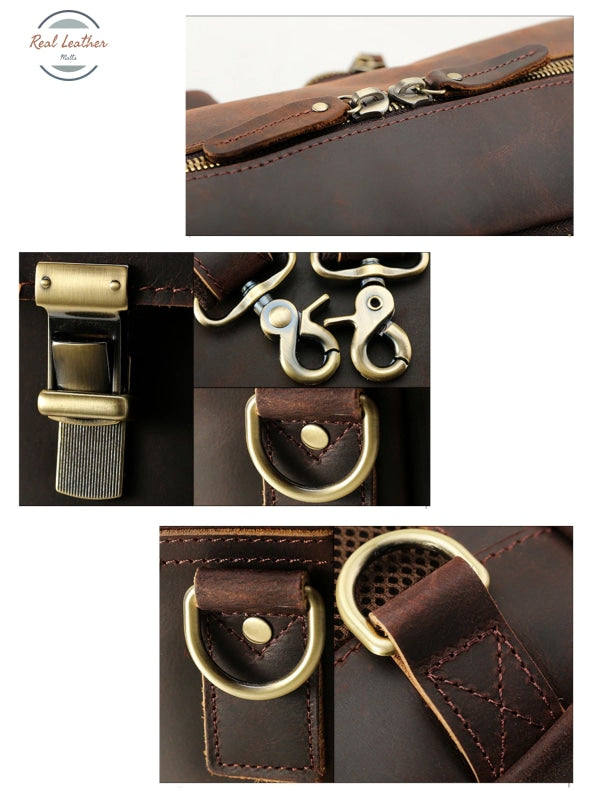 Two Way Leather Large Capacity Briefcase