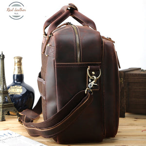 Two Way Leather Large Capacity Briefcase