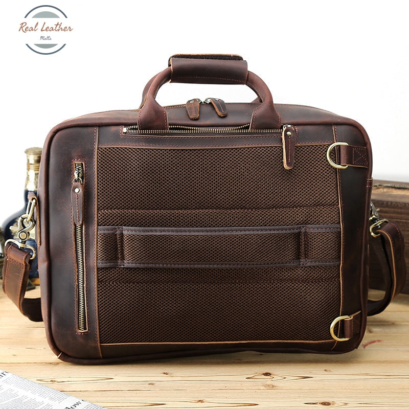 Two Way Leather Large Capacity Briefcase