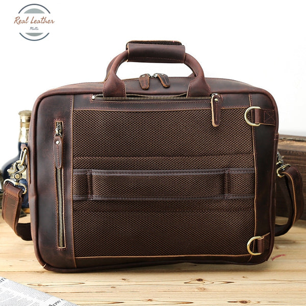 Genuine Leather Convertible Large Briefcase – realleathermalta