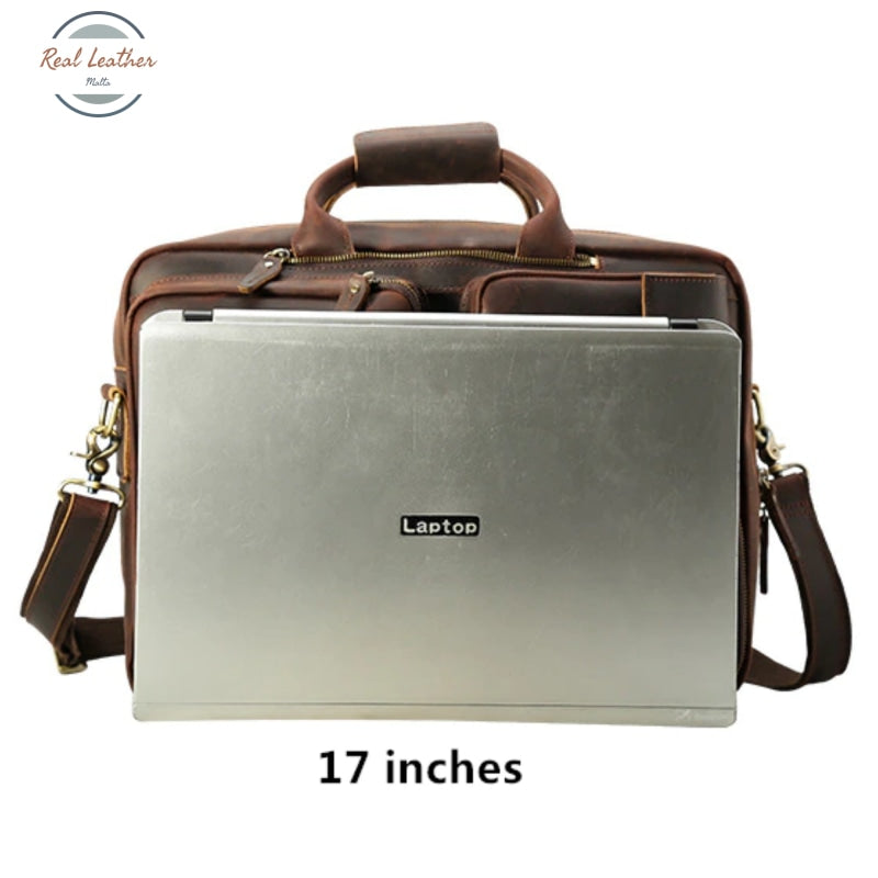 Two Way Leather Large Capacity Briefcase