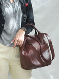 Two Way Leather Tote Bag Coffee