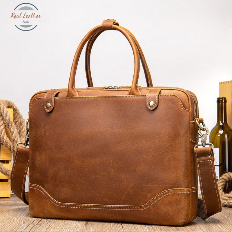 Vintage Brown Leather Briefcase Briefcases