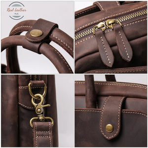 Vintage Canvas Leather Briefcase