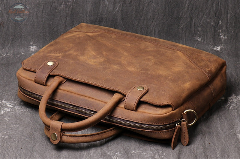 Vintage Canvas Leather Briefcase