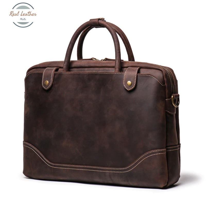 Vintage Canvas Leather Briefcase