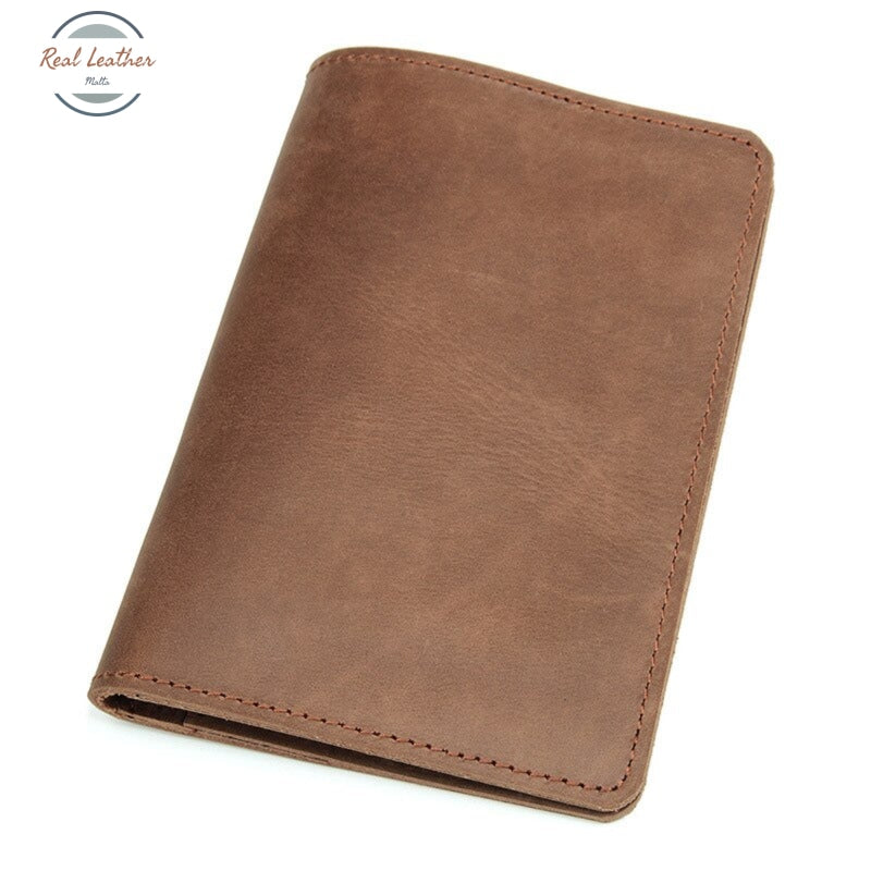 Vintage Crazy Horse Leather Passport And Card Holder Cover