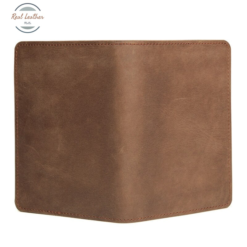 Vintage Crazy Horse Leather Passport And Card Holder Cover