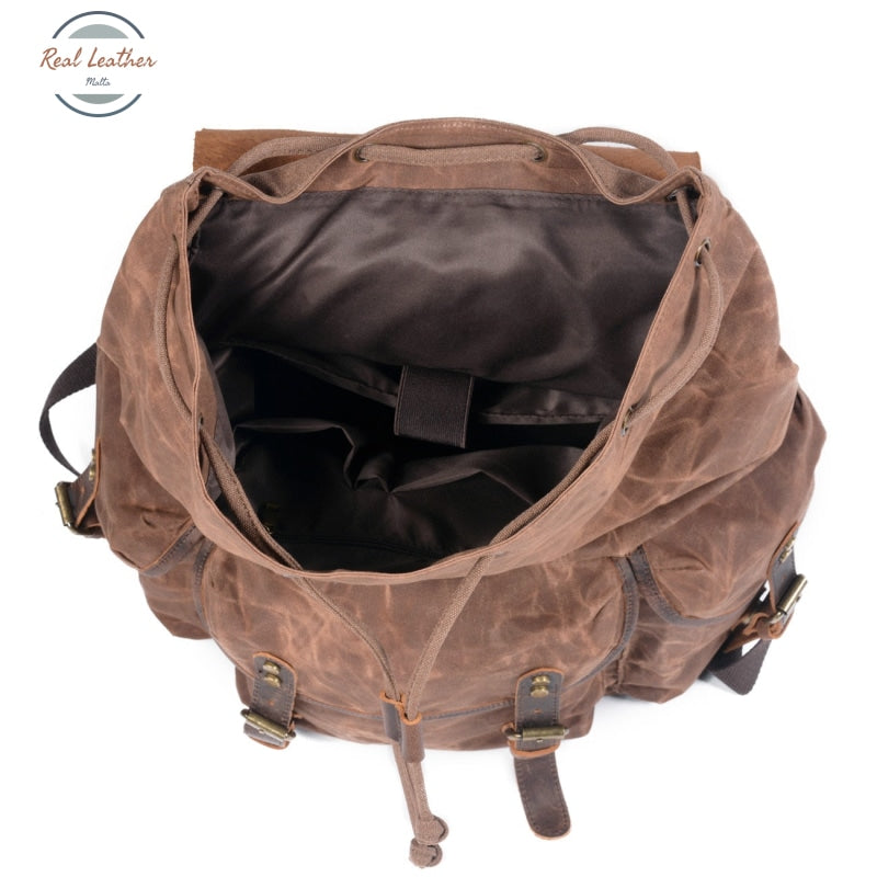 Waterproof Oil Wax Leather Travel Backpack Backpacks
