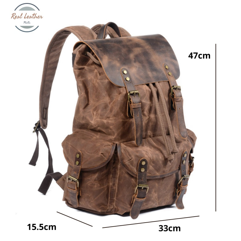 Vintage Drawstring Leather Backpack Backpacks