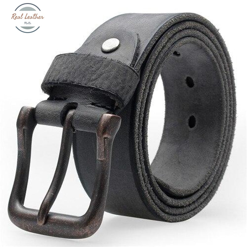 Vintage Genuine Leather Buckle Belt Black / 120Cm Belts