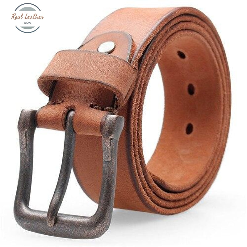 Vintage Genuine Leather Buckle Belt Brown / 110Cm Belts