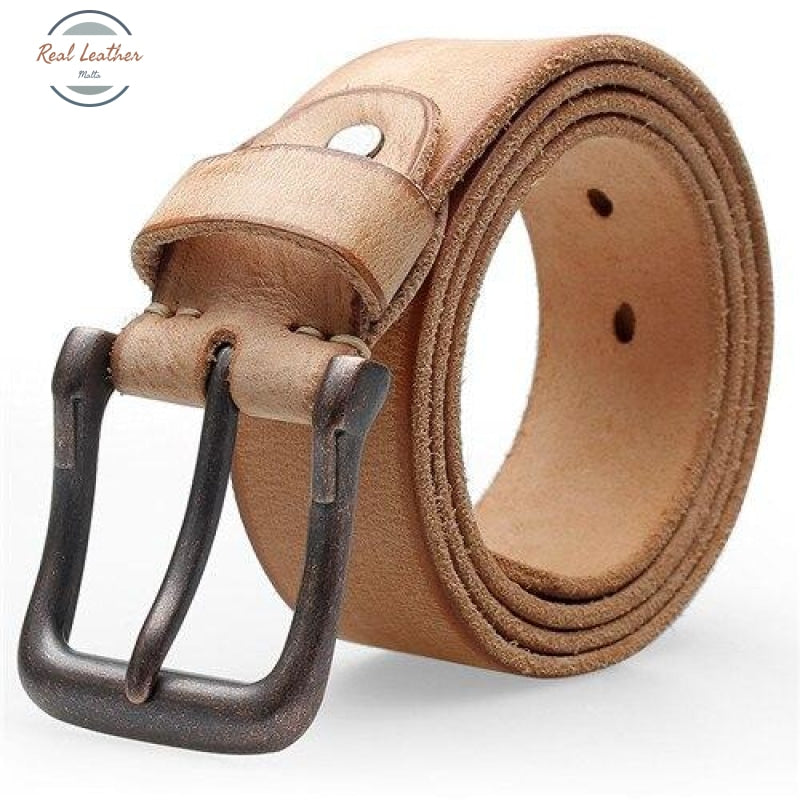 Vintage Genuine Leather Buckle Belt Camel / 110Cm Belts