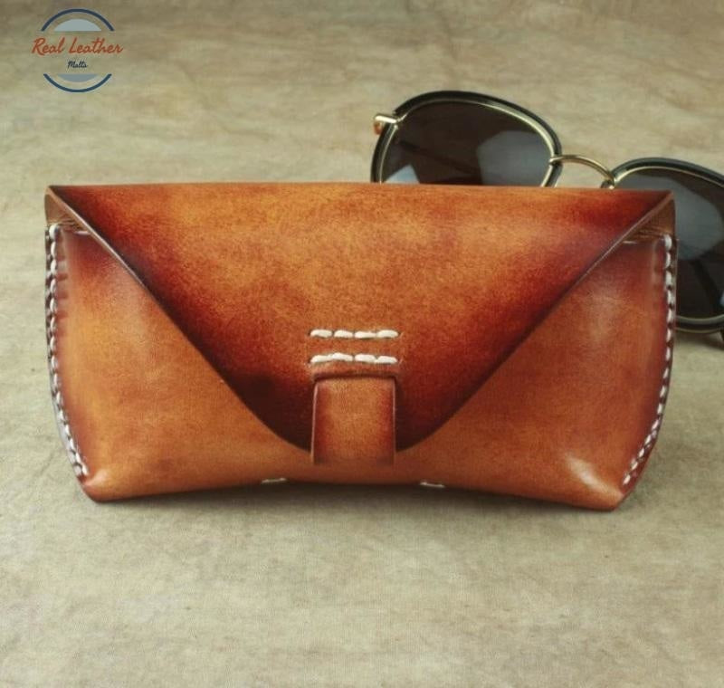 Vintage Handmade Eyeglasses Box Hard Genuine Leather