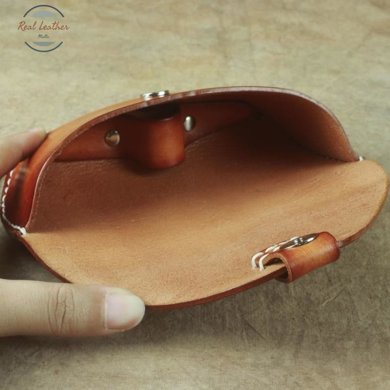 Vintage Handmade Eyeglasses Box Hard Genuine Leather
