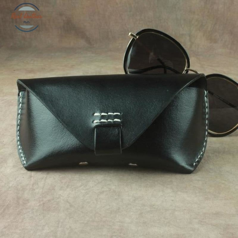 Vintage Handmade Eyeglasses Box Hard Genuine Leather