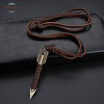 Vintage Leather Arrow Pendant Necklace Accessories
