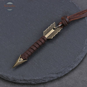 Vintage Leather Arrow Pendant Necklace Accessories