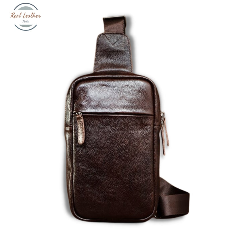 Vintage Leather Casual Messenger Bag Dark Brown Bags