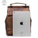 Vintage Leather Convertible Backpack For Women