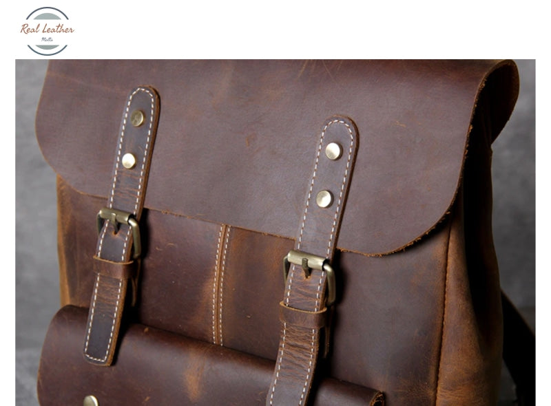 Vintage Leather Crazy Horse Backpack