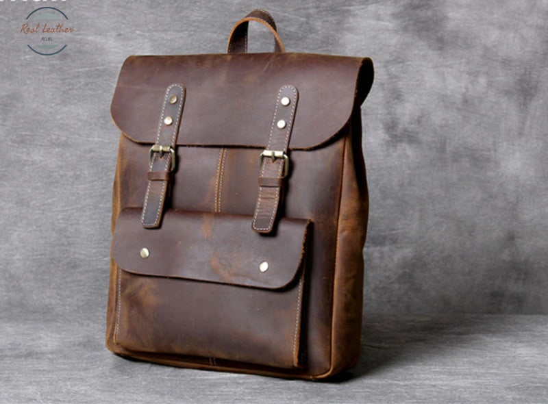 Vintage Leather Crazy Horse Backpack