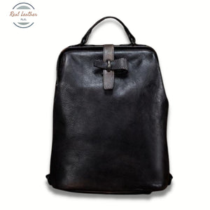 Vintage Leather Large Capacity Backpack Dark Grey Backpacks