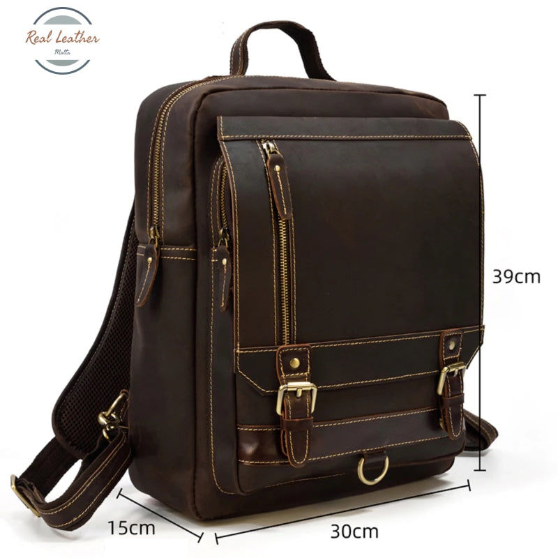 Vintage Leather Large Satchel Backpack