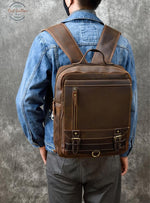 Vintage Leather Large Satchel Backpack