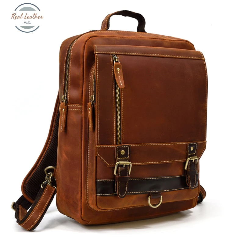 Vintage Leather Large Satchel Backpack Backpacks