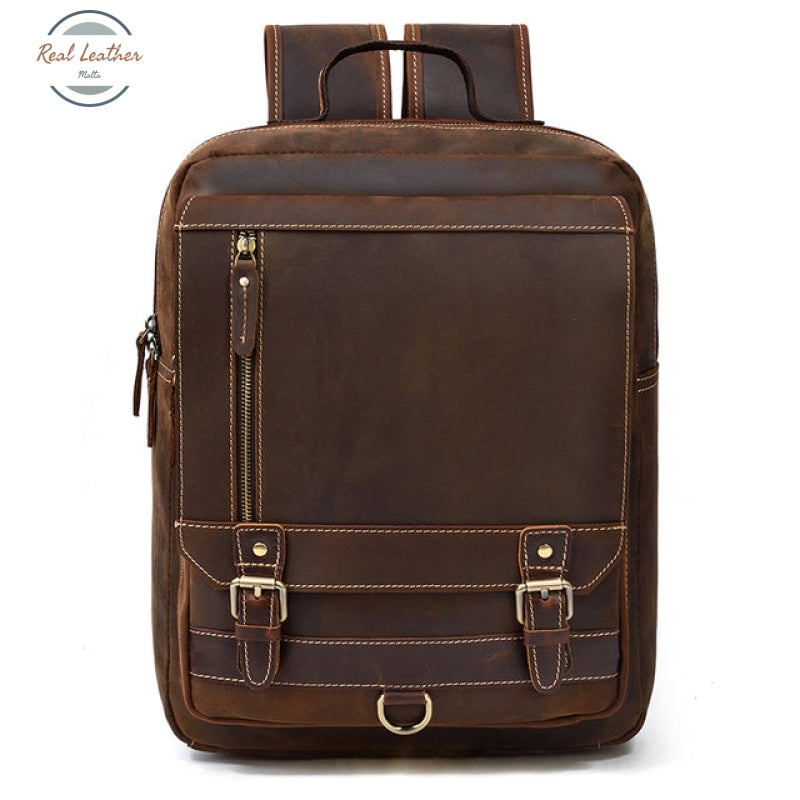 Nieuwe Ontwerp Grote Lederen Rugzak Echt Leer Echte Computer Koeienhuid Laptop Tas Vintage Retro