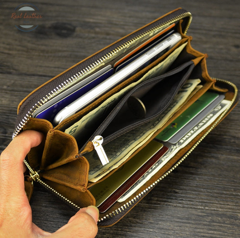 Vintage Leather Long Wallet