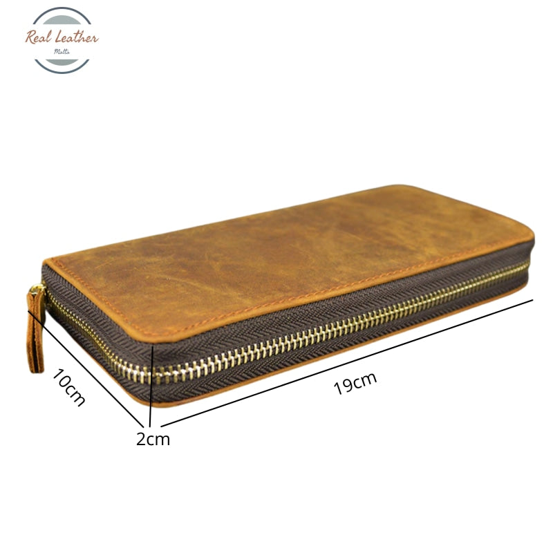Vintage Leather Long Wallet