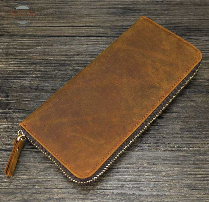 Vintage Leather Long Wallet