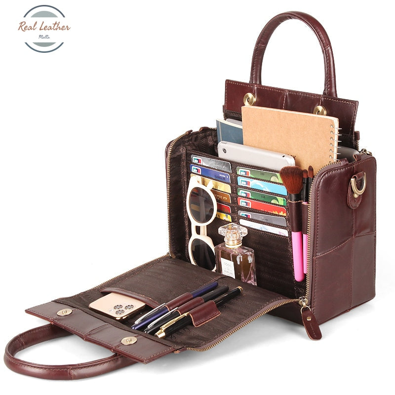 Vintage Leather Multi Pocket Handbag Handbags