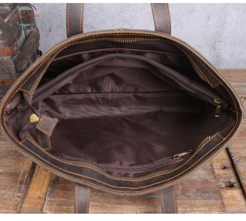 Vintage Leather Tote Bag