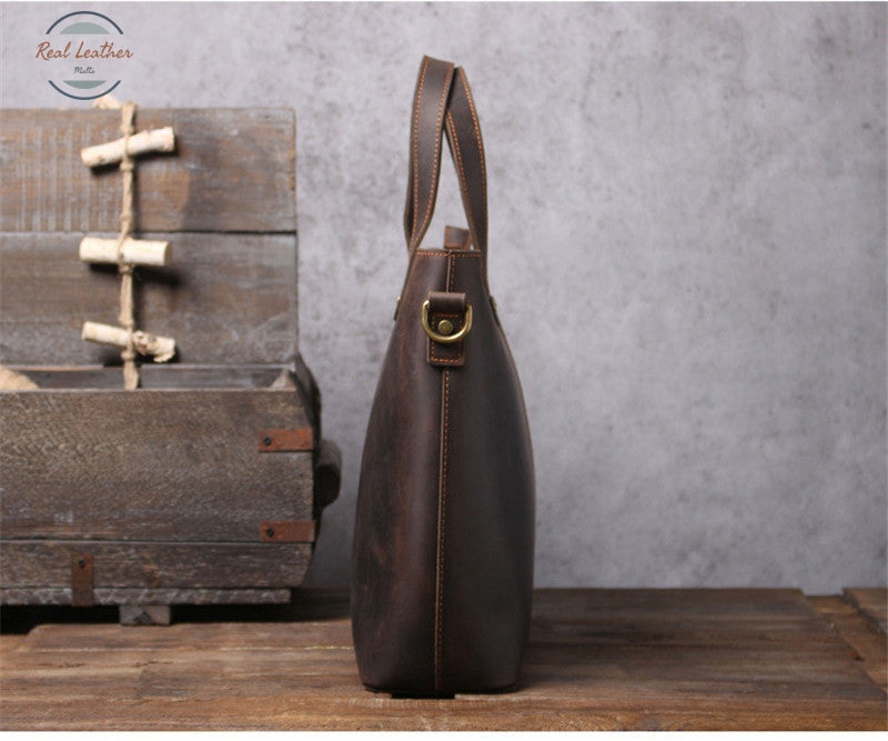 Vintage Leather Tote Bag