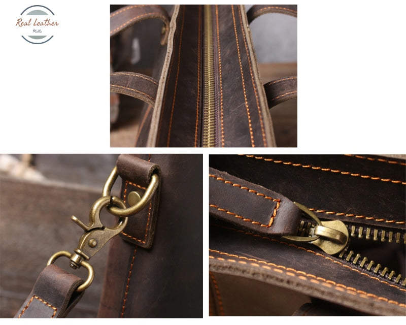 Vintage Leather Tote Bag