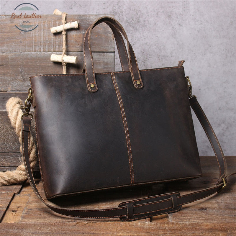 Vintage Leather Tote Bag
