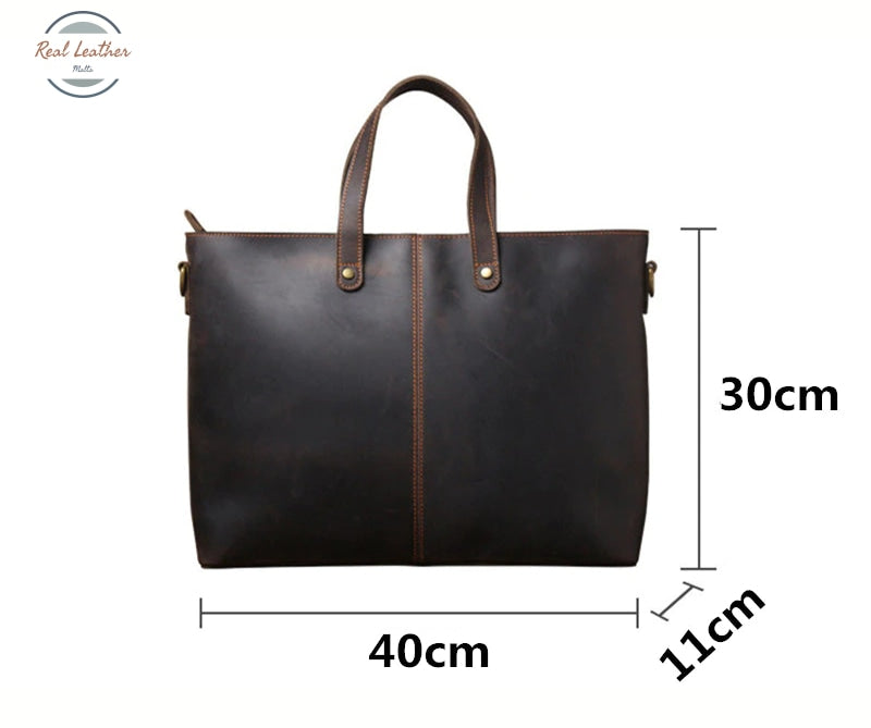Vintage Leather Tote Bag