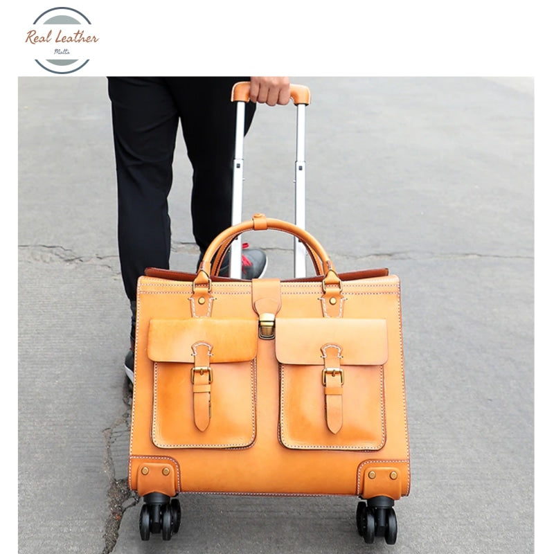 Vintage Leather Travel Luggage