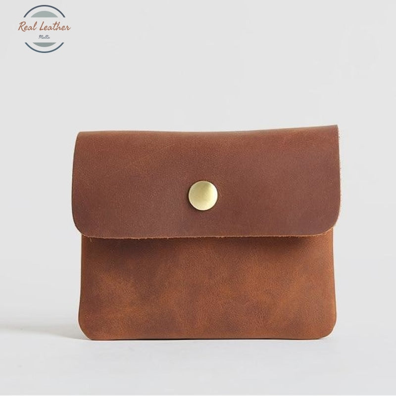 Vintage Styled Genuine Leather Wallet Unisex Brown 2 Wallets